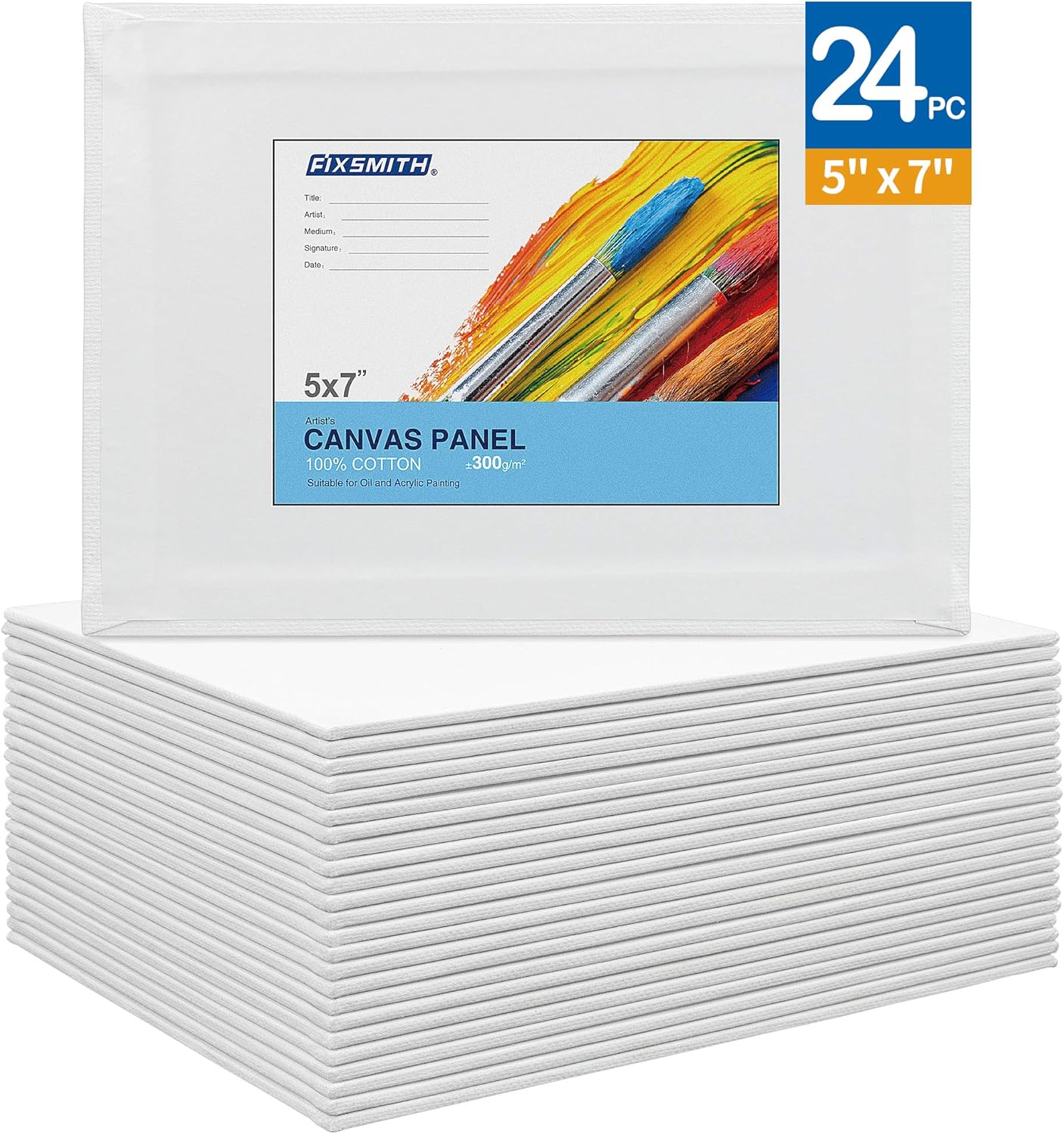 Painting Canvas Panel Boards - 5x7 Inch Art Canvas,24 Pack with 11x14 Inch Canvas Board Super Value 12 Pack Canvases,100% Cotton,Primed Canvas Panel,Acid Free,Artist Canvas Boards