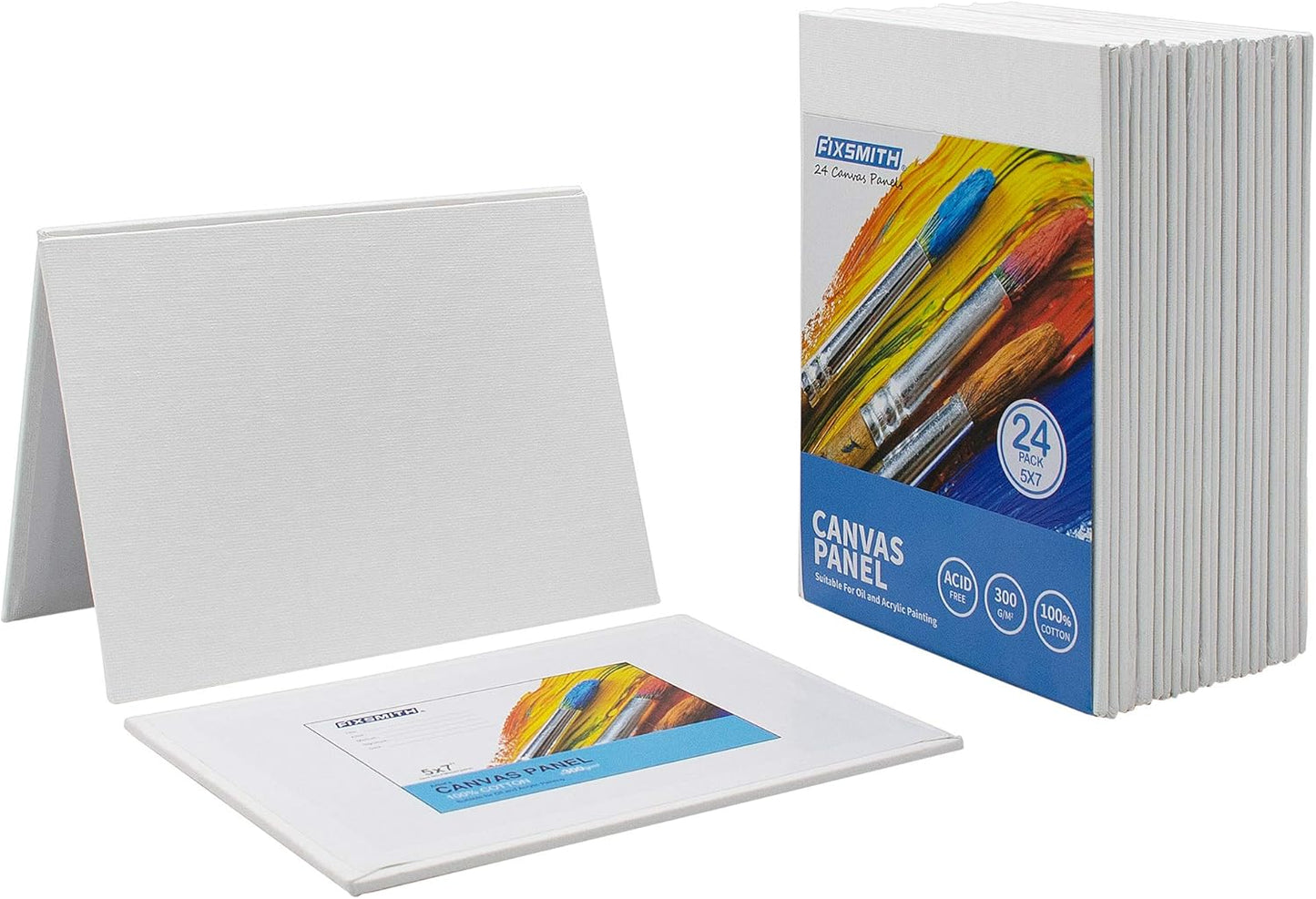 Painting Canvas Panel Boards - 5x7 Inch Art Canvas,24 Pack with 11x14 Inch Canvas Board Super Value 12 Pack Canvases,100% Cotton,Primed Canvas Panel,Acid Free,Artist Canvas Boards