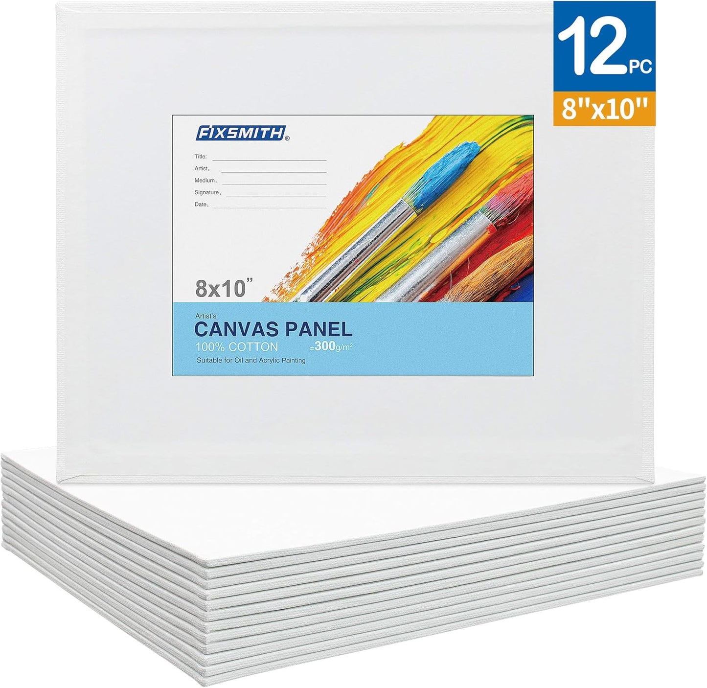 Painting Canvas Panel Boards - 5x7 Inch Art Canvas,24 Pack with 8x10 Inch Canvas Board Super Value 12 Pack Canvases,100% Cotton,Primed Canvas Panel,Acid Free,Artist Canvas Boards