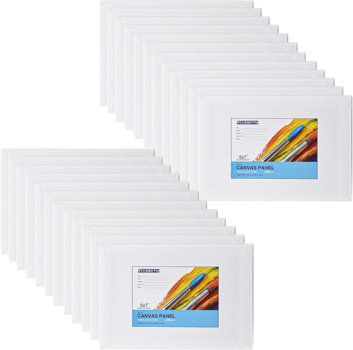 Painting Canvas Panel Boards - 5x7 Inch Art Canvas,24 Pack with  Painting Canvas Panels- 24 Pack Canvas Board,8x10 Inch