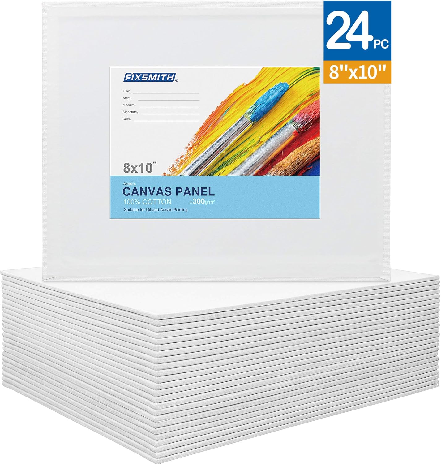 Painting Canvas Panel Boards - 5x7 Inch Art Canvas,24 Pack with  Painting Canvas Panels- 24 Pack Canvas Board,8x10 Inch