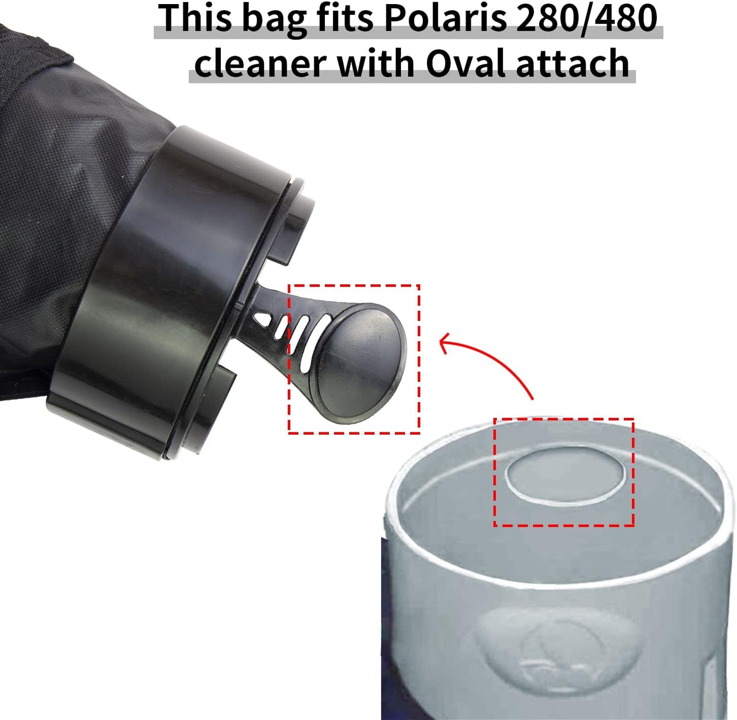 Black Nylon Mesh Pool Cleaner Bags,All Purpose Filter Bag K13 K16 with Zipper Replacement for Polaris 280 and 480 Pool Cleaner(2 Pack)