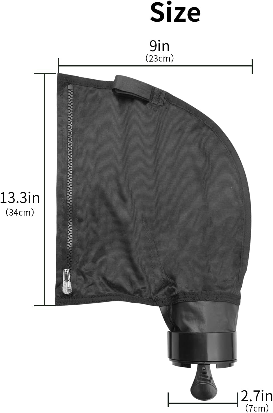 Black Nylon Mesh Pool Cleaner Bags,All Purpose Filter Bag K13 K16 with Zipper Replacement for Polaris 280 and 480 Pool Cleaner(2 Pack)
