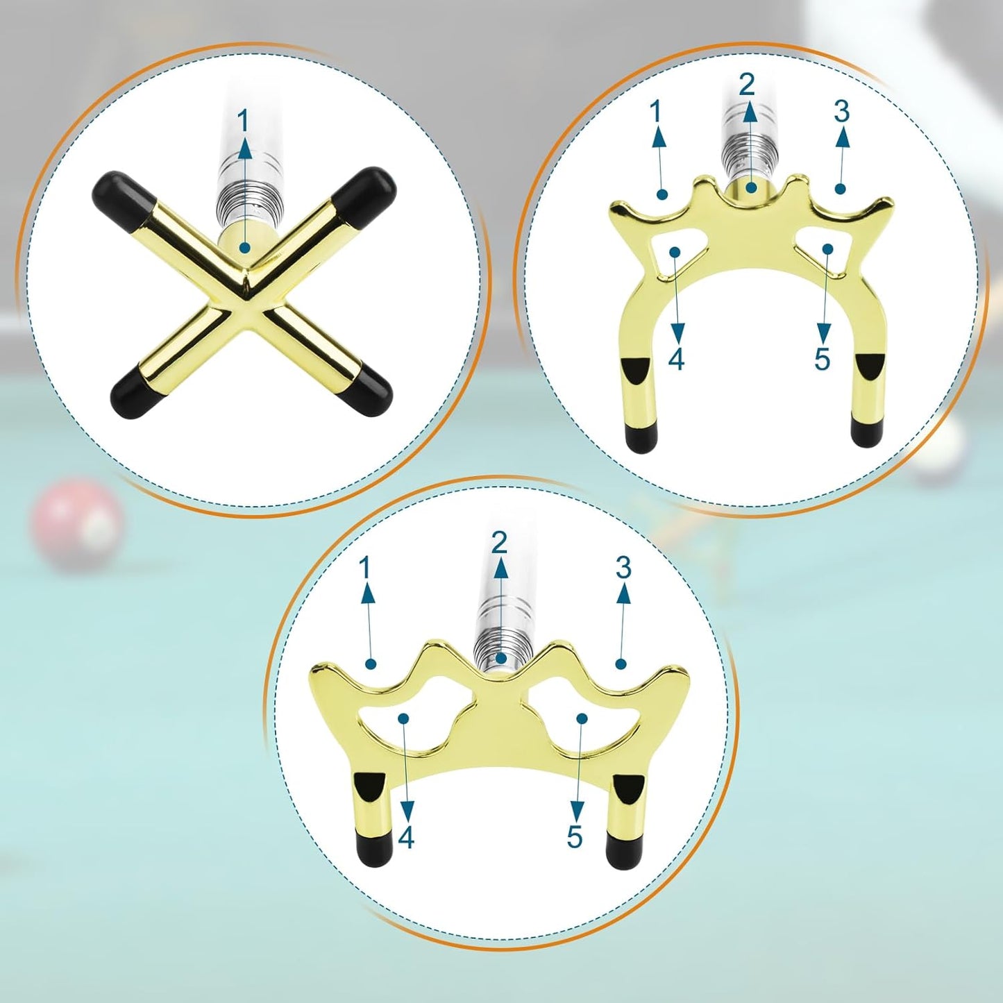Retractable Billiards Cue Bridge Snooker Pool Bridge Stick Retractable Billiards Cue Stick Bridge with 3 Pcs Removable Bridge Head Pool Cue Table Accessories for Game, Competition