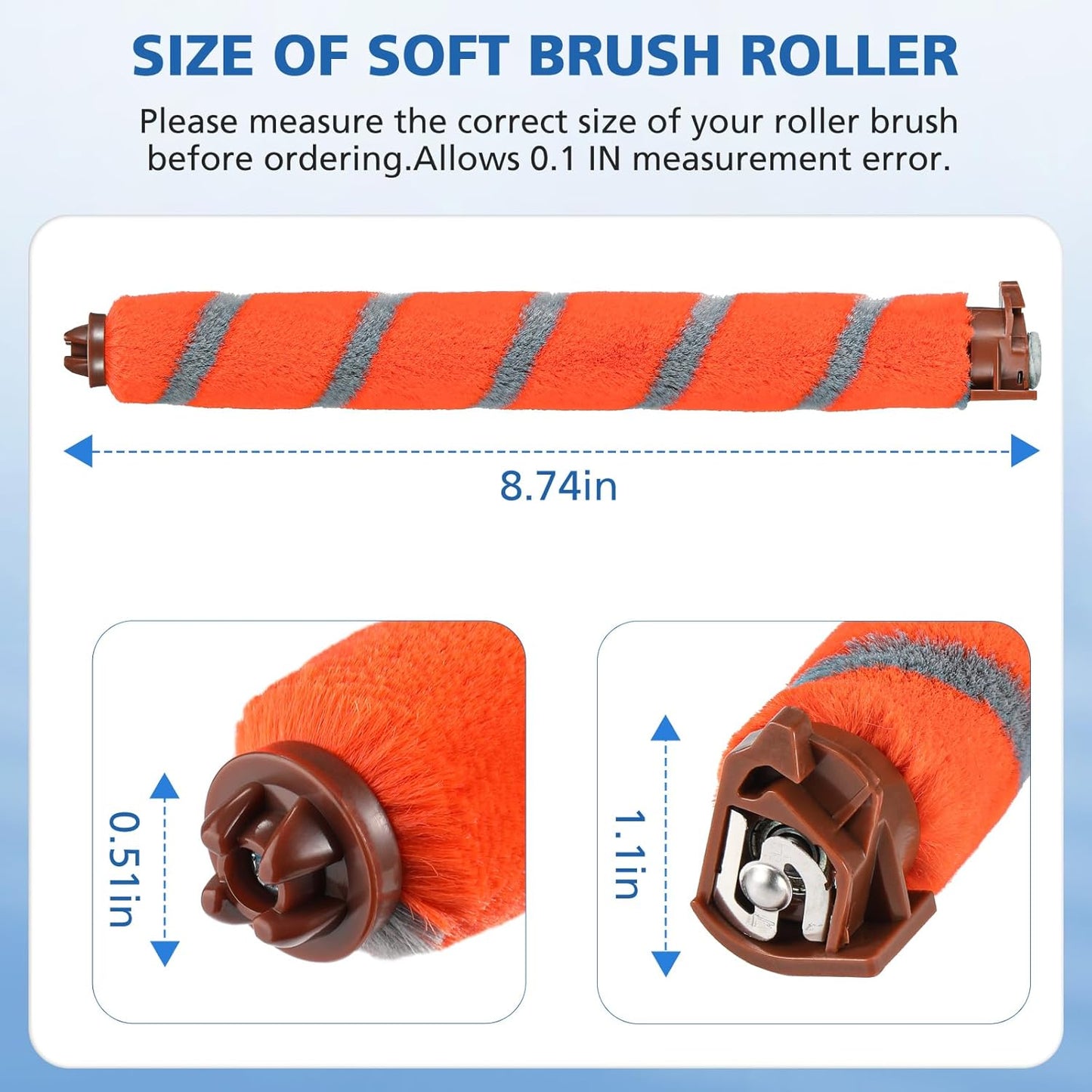 Brush Roller Replacement Kit Compatible with Shark DuoClean NV800, NV800W, NV801, NV801Q, NV803, UV810, HV380, HV380C, HV380W, HV381, HV381C, HV382, HV382BRN, HV383, HV384Q Vacuum Cleaner, 8.74IN
