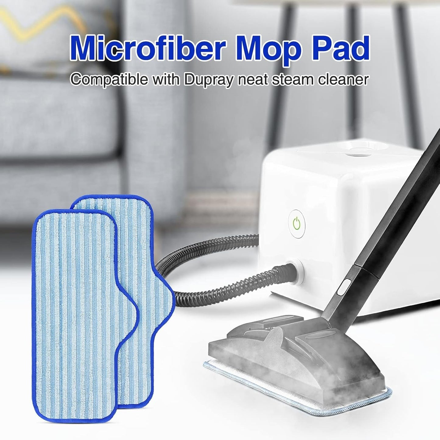 6 Pack Microfiber Pads Compatible with Dupray Neat Steam Cleaner, Durable, Reusable and Machine Washable