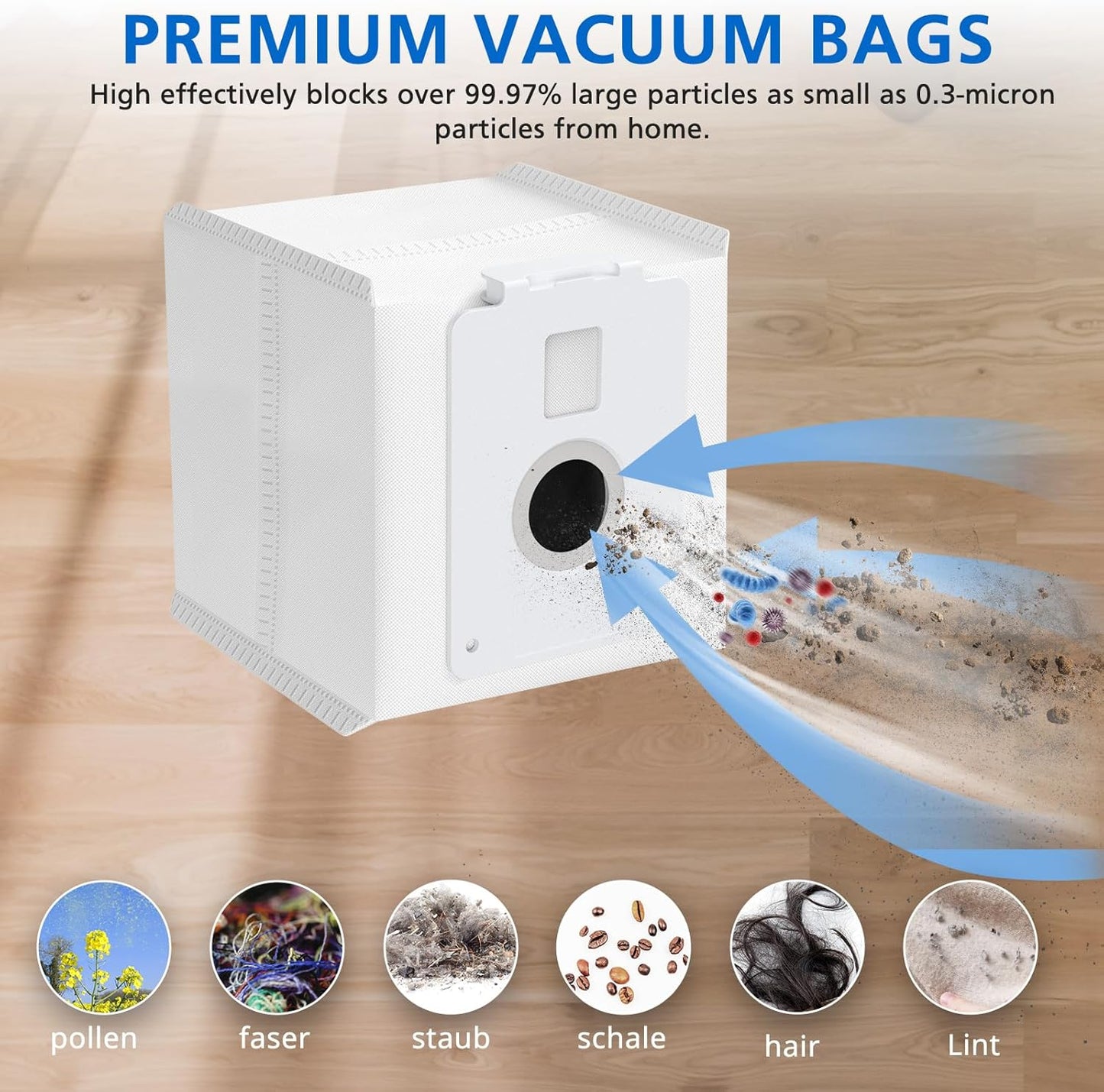 6 Pack Vacuum Dust Bag for LG CordZero All-in-e Cordless Cleaner A939KBGS, A938KBGS and A937KGMS, Dirt Disposal Cordzero Cordless Vacuum Bags Replacement Compatible with LG All-in-e Tower