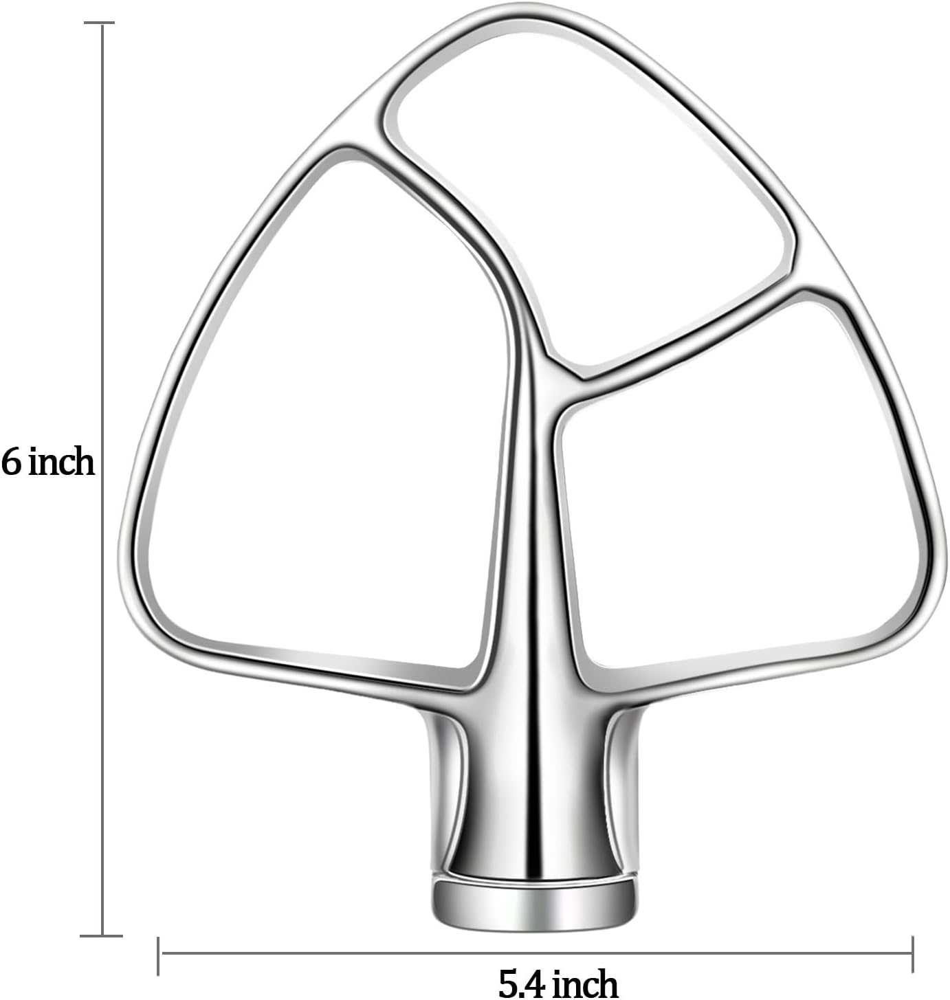 K45B Stainless Steel Flat Beater for Kitchenaid 4.5-5 Quart Tilt Head Stand Mixer, Polished Paddle Attachment for KitchenAid Mixer by ，Dishwasher Safe