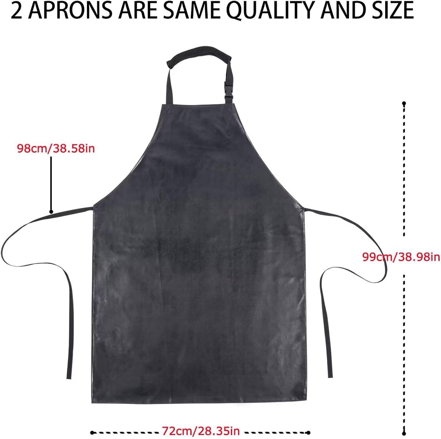 Waterproof Rubber Vinyl Apr for Unisex Adult, Adjustable, Lightweight, Chemical Resistant Extra Lg Work Apr