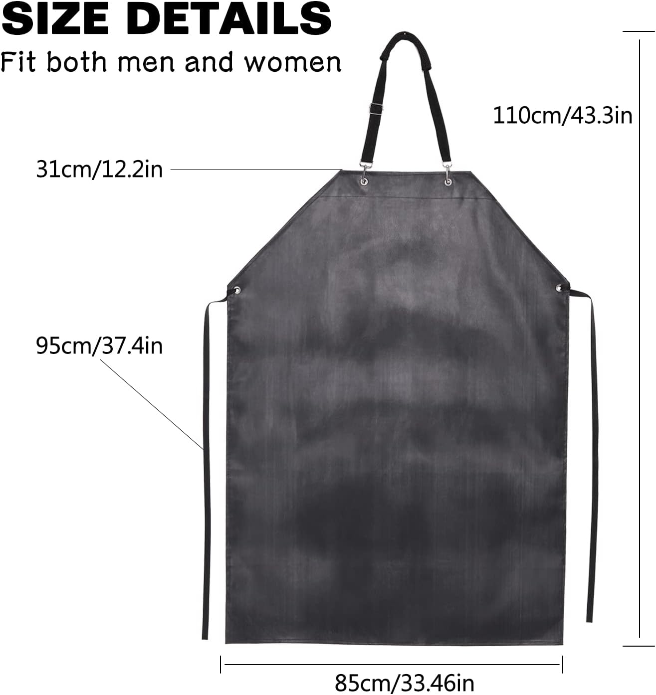 Thick Waterproof Rubber Black Vinyl Apr for Men 39" Heavy Duty Lg Chemical Resistant