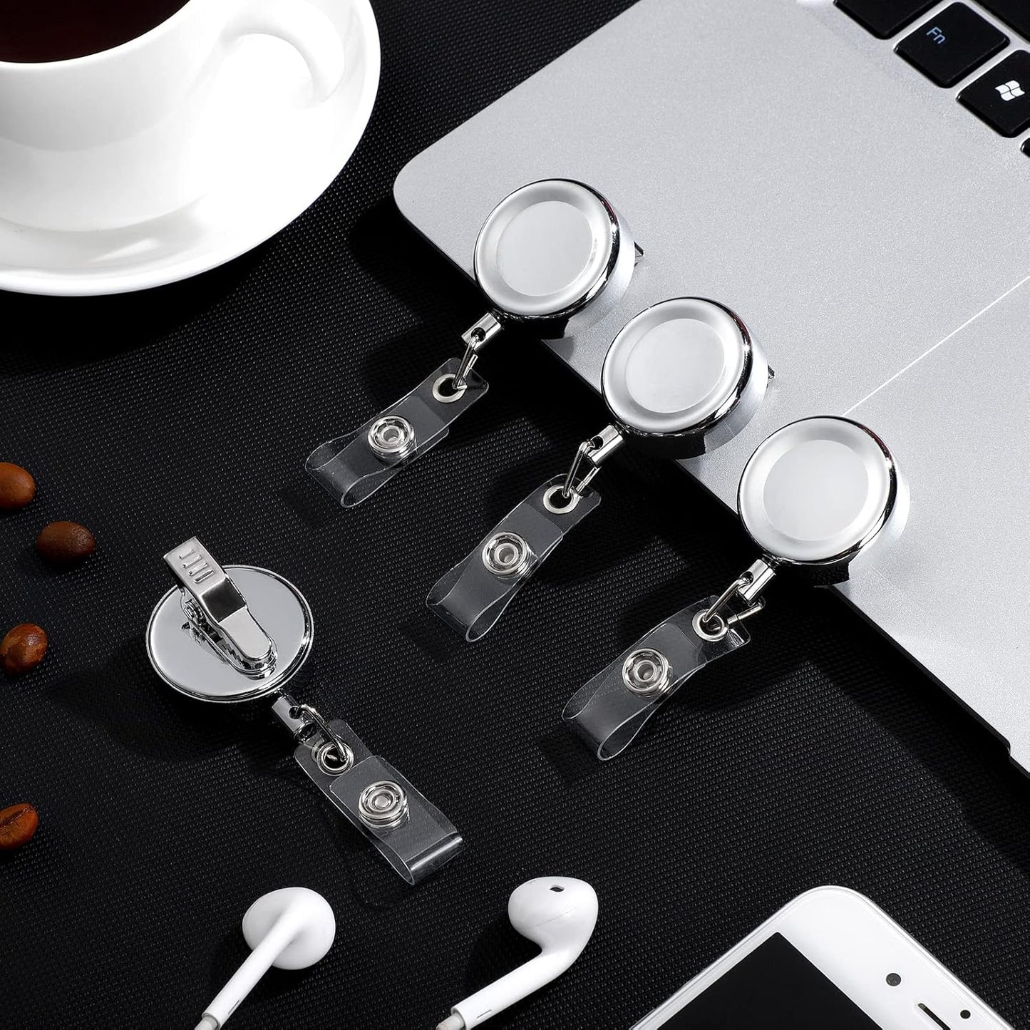 10 Pack Heavy Duty Retractable Badge Holder Reel Metal ID Badge Reel with Alligator Clip Badge Holder Retractable Clip Lightweight Strong Badge Reel for Nurses Professionals Students Teachers Office
