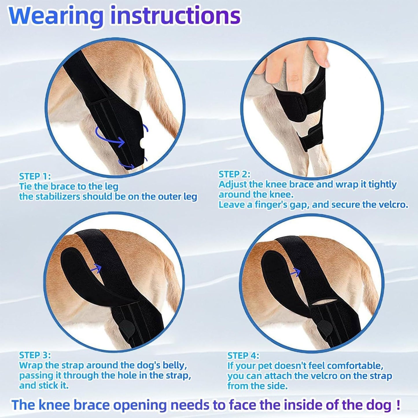 Dog Knee Brace for Torn ACL Hind Leg，Comfortable and Adjustable Support Brace with Two Stabilizer，Dog Leg Braces for Back Leg with Extra Support，Arthritis Relief and Surgery Recovery (S)