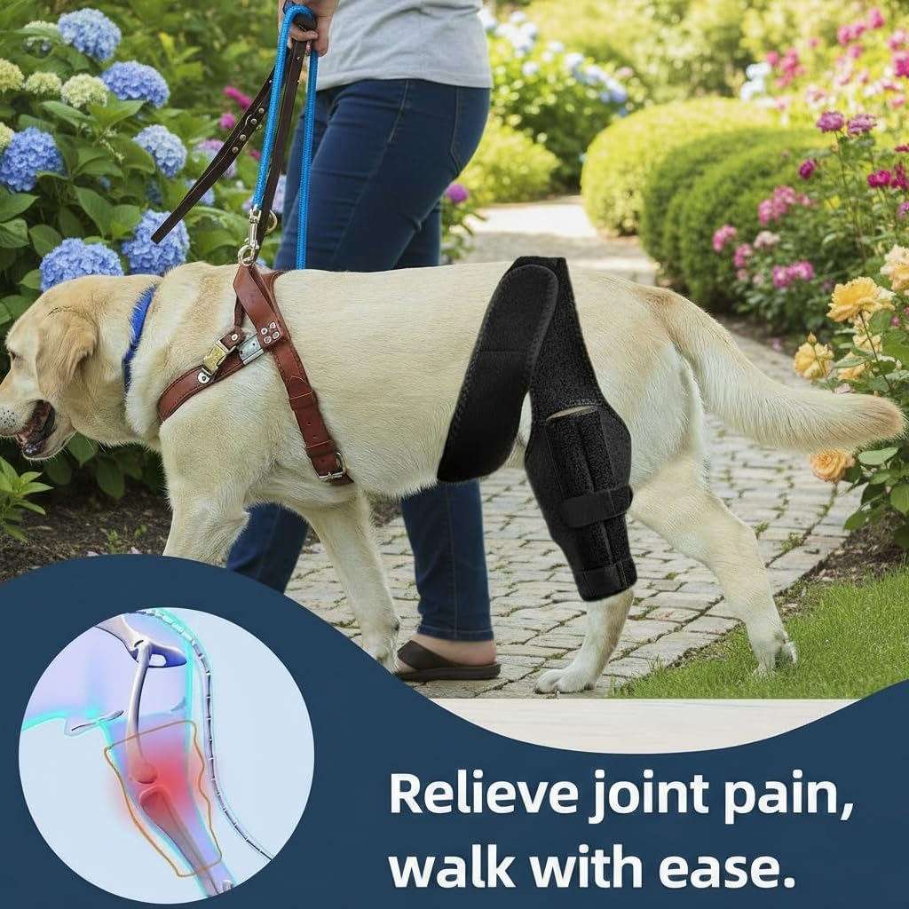 Dog Knee Brace for Torn ACL Hind Leg，Comfortable and Adjustable Support Brace with Two Stabilizer，Dog Leg Braces for Back Leg with Extra Support，Arthritis Relief and Surgery Recovery (S)