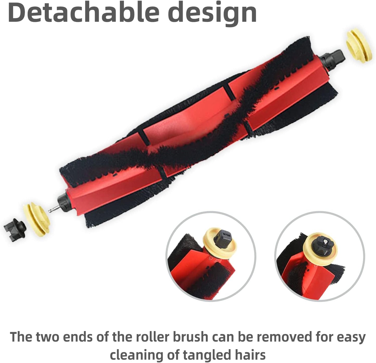 Replacement Spare Parts Compatible with  S5, S5 Max, S4 Max, S6, S6 MaxV, E4, E5, S4 Robotic Vacuum Cleaner Backup Kit with 1 Roller 4 Side Spin Brush 4 Hepa Filter Attachments NOT for Q5