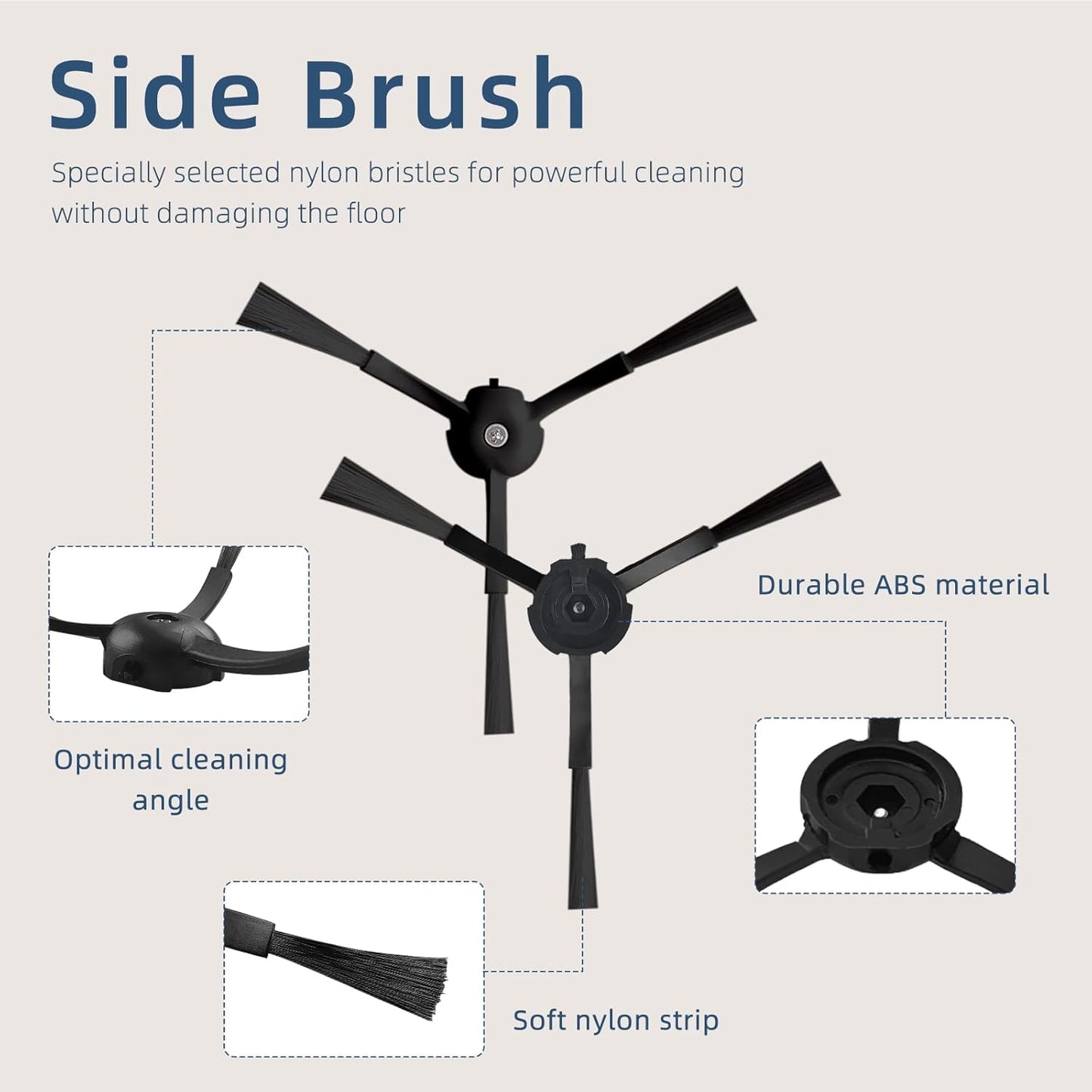 Replacement Parts Accessories Compatibale for  S8 Pro Ultra / S8 / S8+ Robotic Vacuum Cleaners Include: 1 Dual Roller Main Brush 4 Side Spin Brushes 4 Hepa Filter Attachments