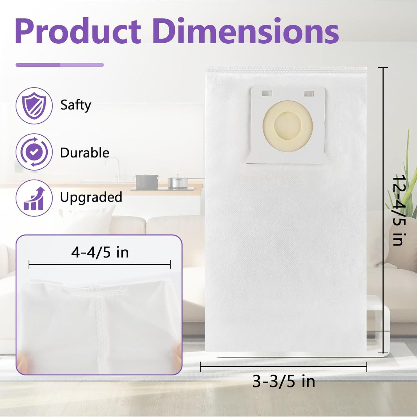 Bags Fit for Ken-more Vacuum Bags IB600 Compatible with Ken-more Intuition Bagged BU4018, BU4020, BU4020, BU4021, BU4022, BU4022U Upright Vacuum Cleaner