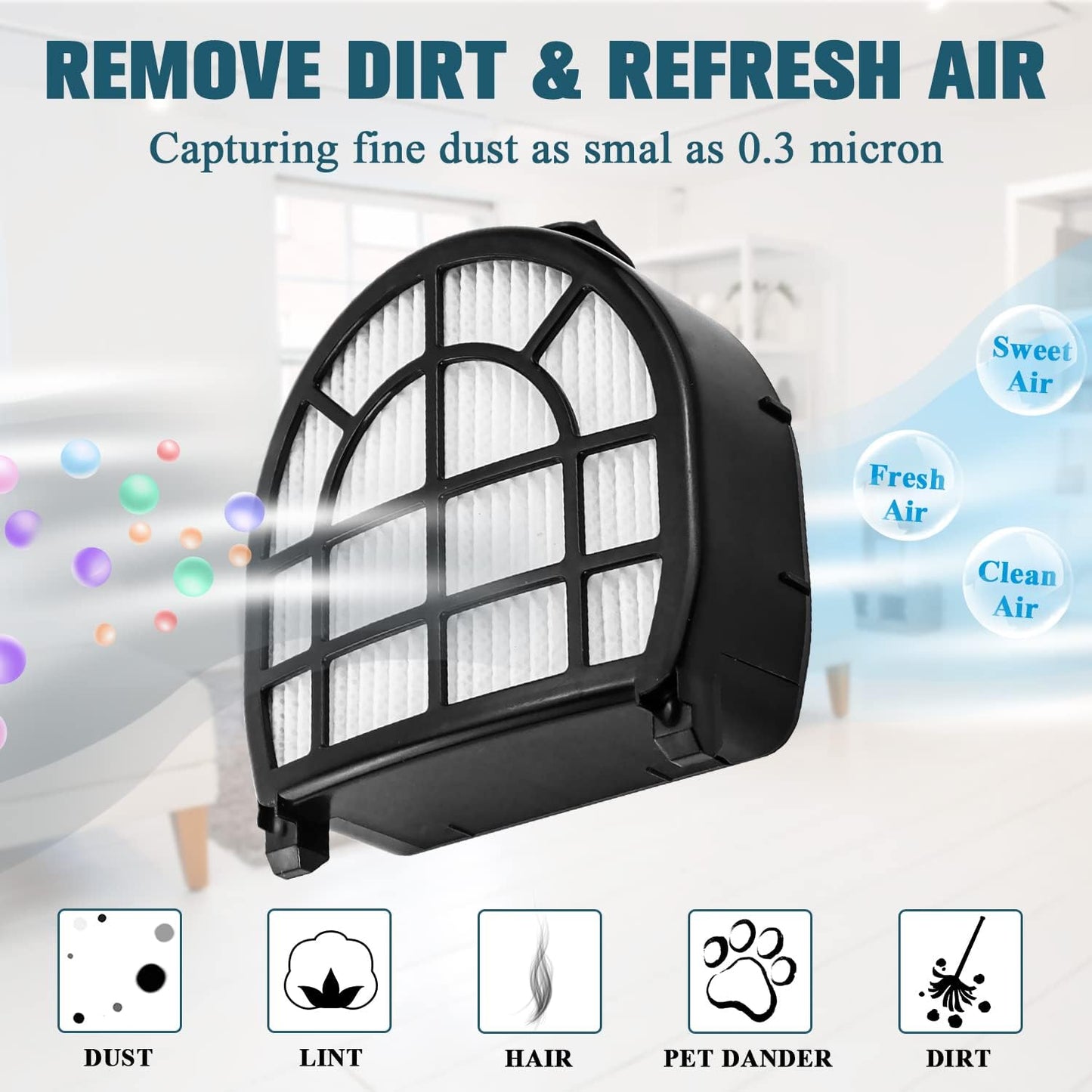 LZ600 Filter Replacement Compatible with Shar-k LZ601, LZ602, LZ602C APEX UpLight Lift-Away Duo-Clean Vacuum, Compare to # XFFLZ600 & XHFFC600