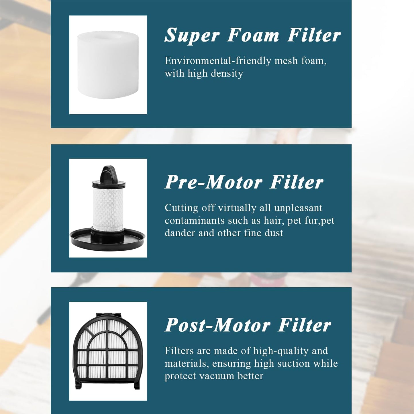 LZ600 Filter Replacement Compatible with Shar-k LZ601, LZ602, LZ602C APEX UpLight Lift-Away Duo-Clean Vacuum, Compare to # XFFLZ600 & XHFFC600