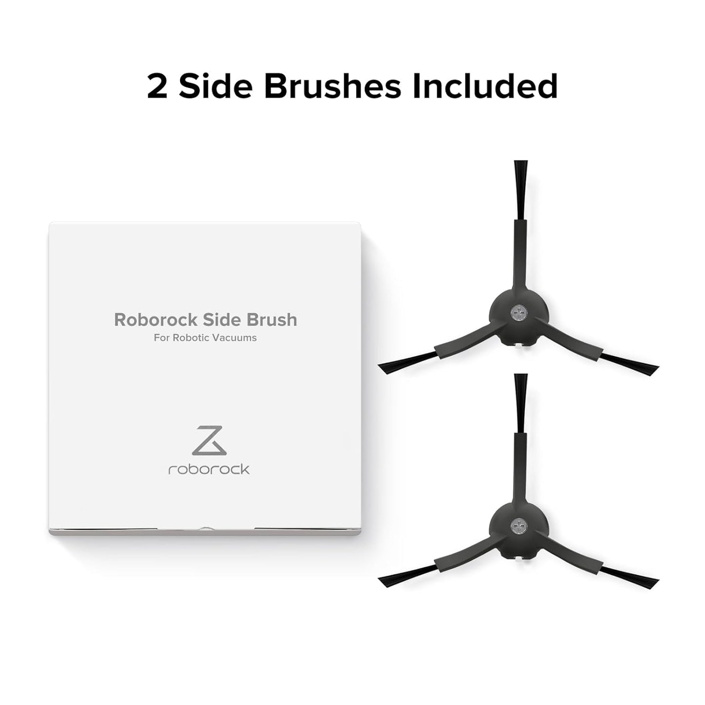 Side Brushes Replacement (2 Pieces) for S8 Pro Ultra, S7 Max Ultra, Qrevo,  Qrevo Slim, Series of S7 MaxV/S7/Q7Max/Q8 Max/S8/Q7/Q5/S6/S5/S4/E5/E4/E3/E2 Robot Vacuum Cleaner, Black
