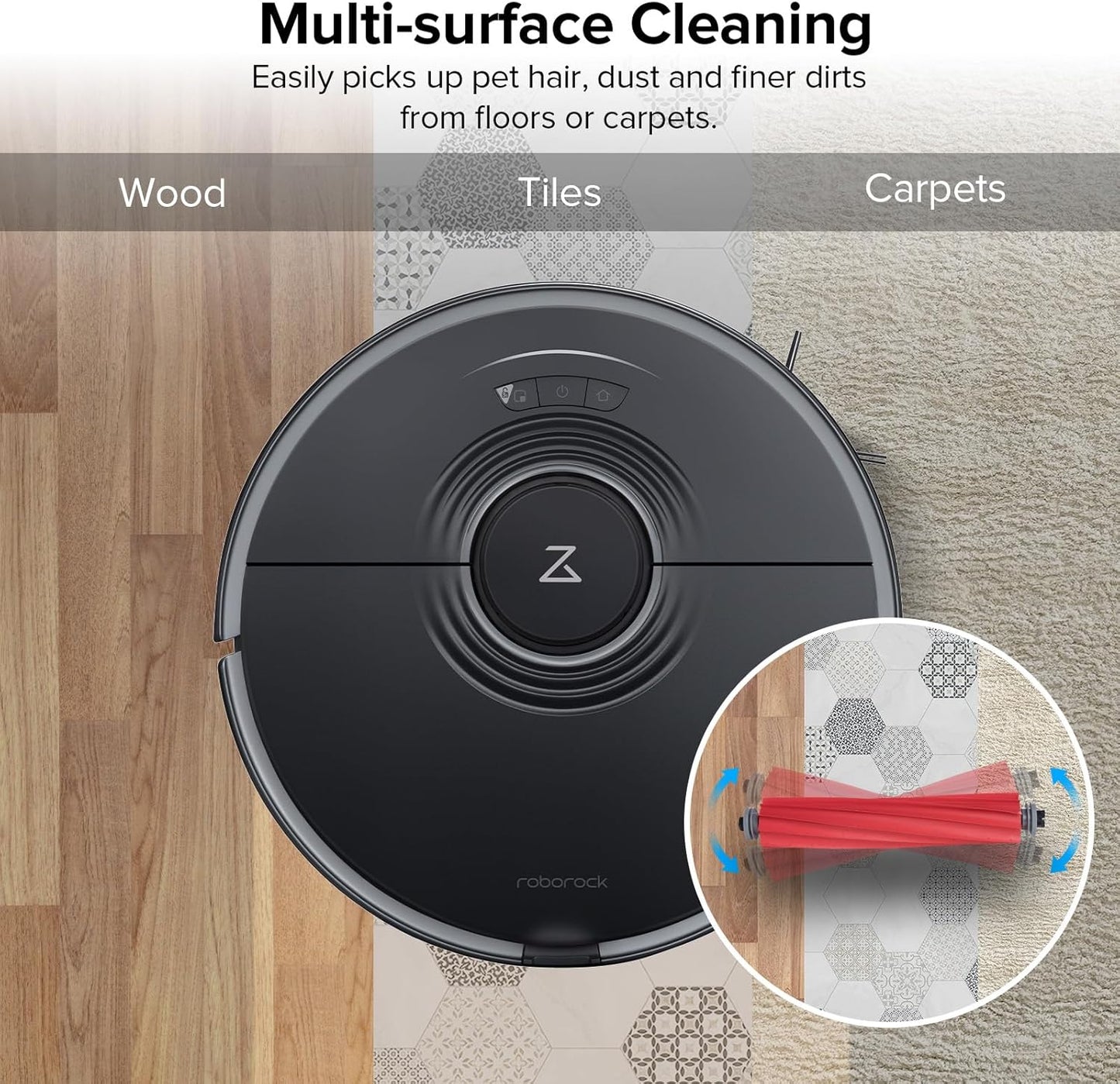 Rubber Main Brush Replacement Q Revo Series, S7 Max Ultra, QV 35A, Q7 Series Robot Vacuum
