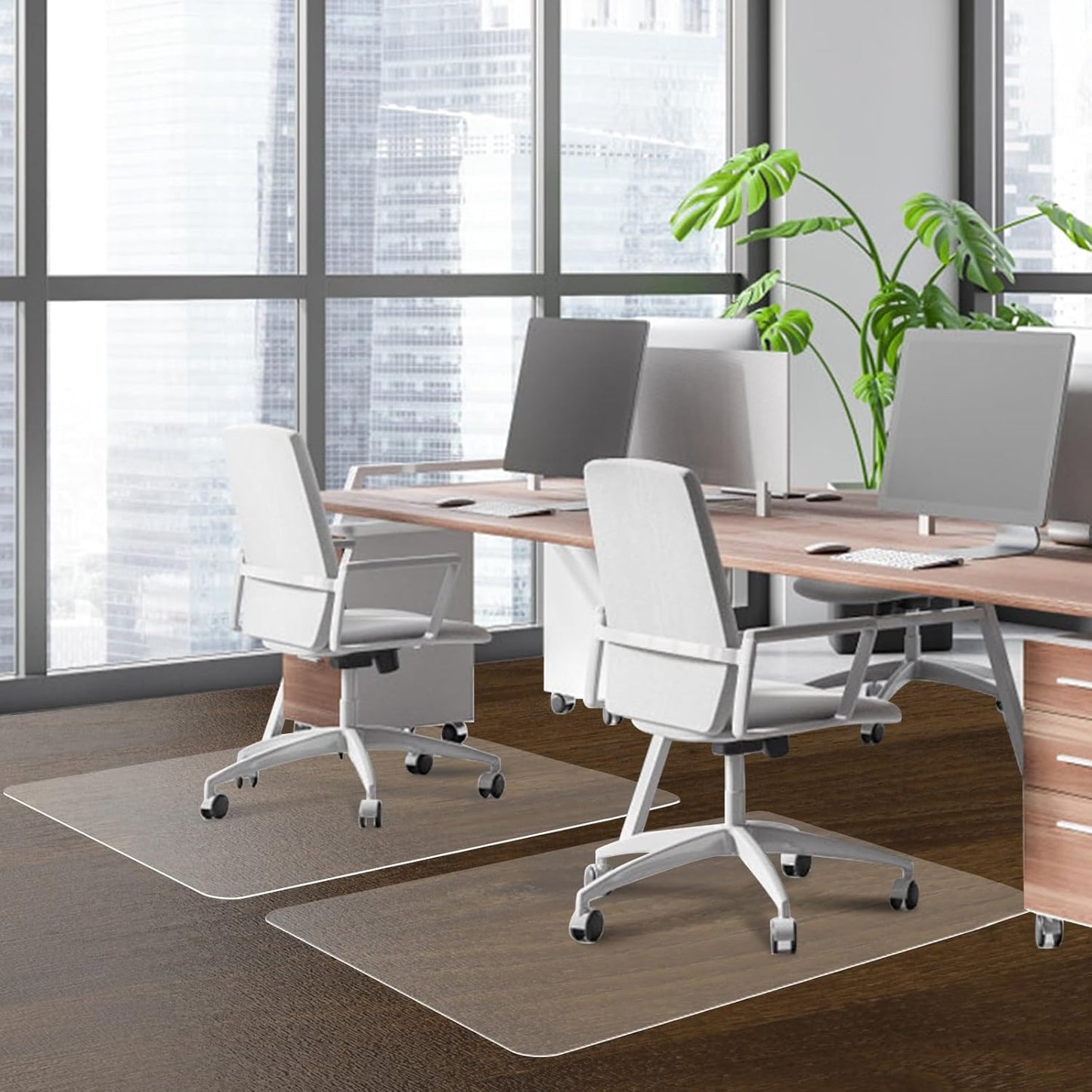 Office Chair Mat for Hard Wood Floors - 30"x48" Heavy Duty Anti-Slip Hardwood Floor Protector Rug - Easy Clean