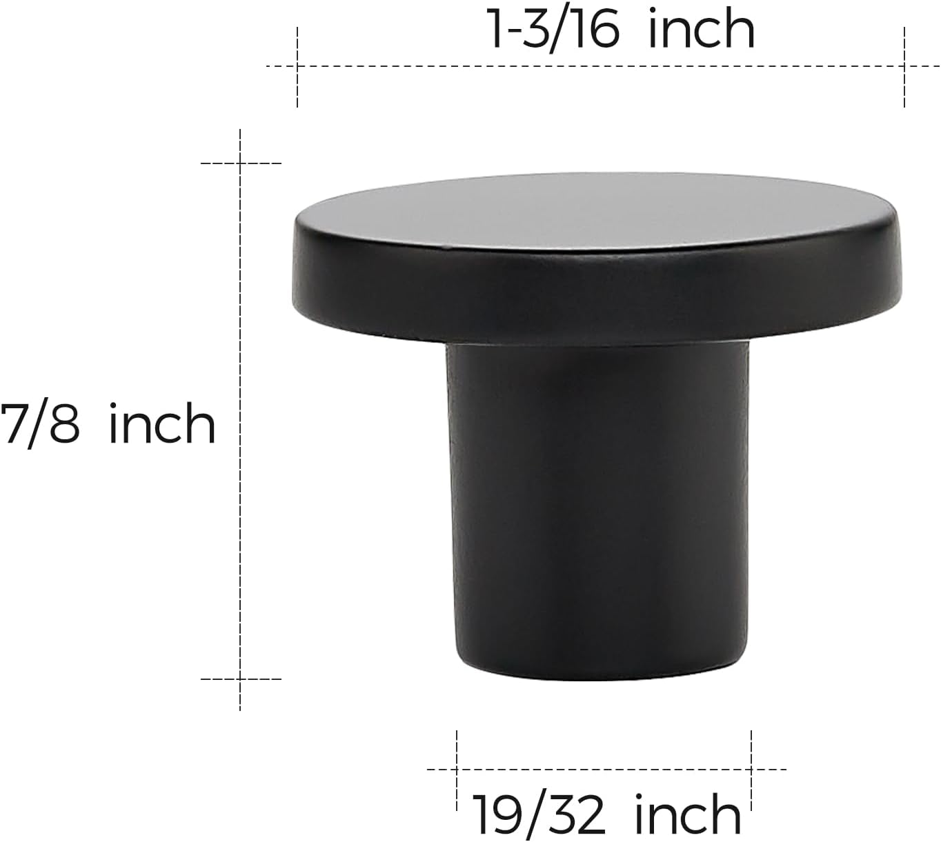 25 Pack Matte Black Round Cabinet Knobs Solid Dresser Knobs Drawer Pulls Black Cupboard Knobs for Modern Kitchen Cabinet Hardware