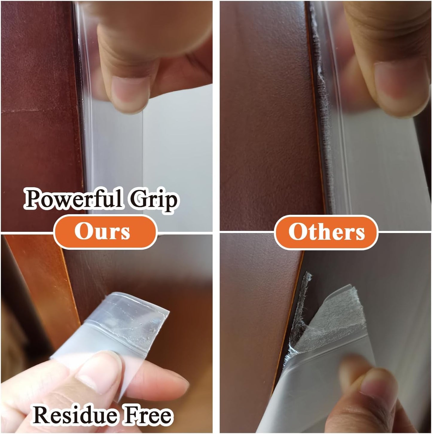 32.8FT Silicone Weather Stripping Door Seal Strip, No Residue Glass Shower Door Seal Strip Under Door Draft Stopper Silicone Sealing Tape for Doors Windows Shower Glass Gap,Transparent,35MM