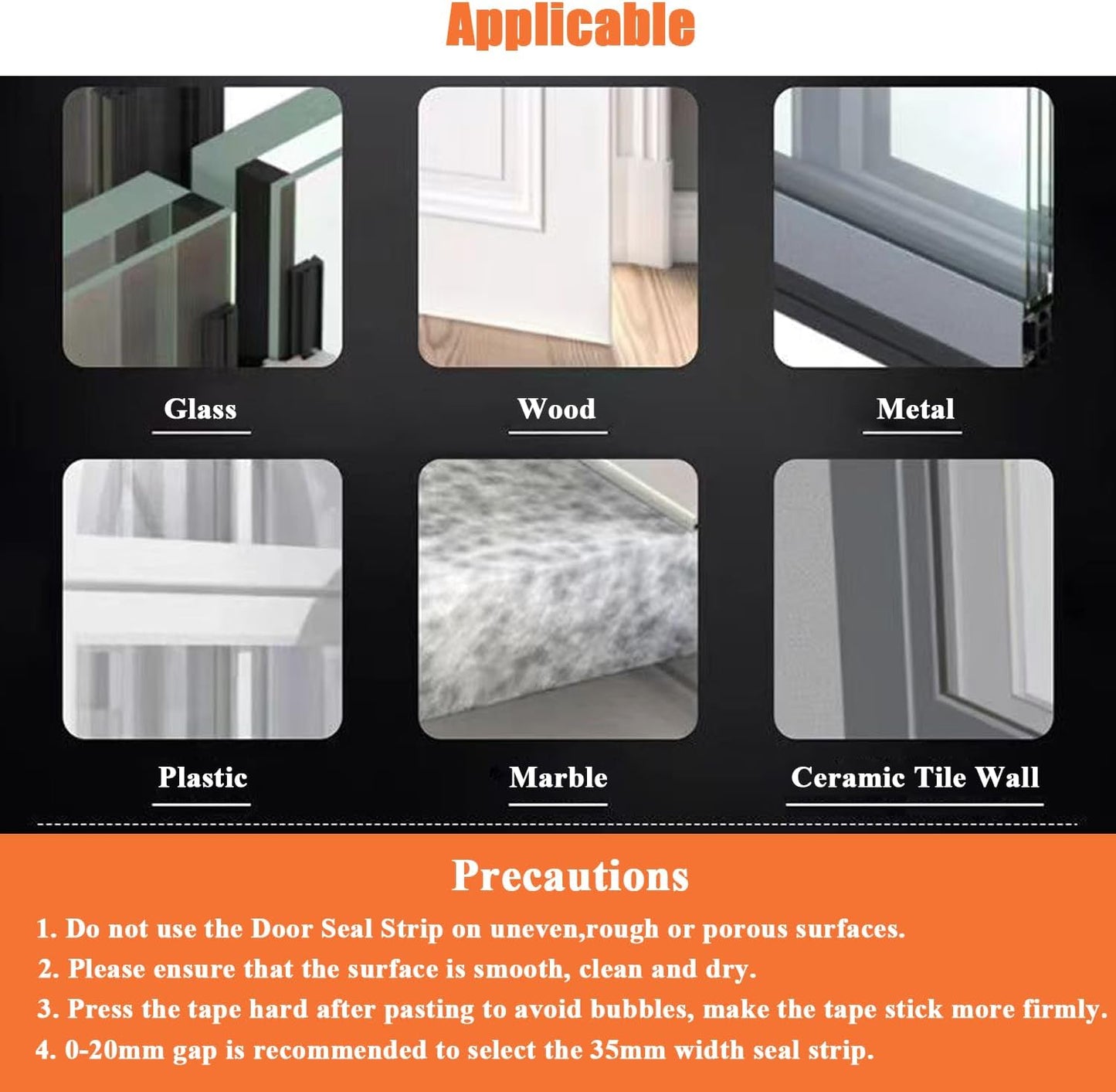 32.8FT Silicone Weather Stripping Door Seal Strip, No Residue Glass Shower Door Seal Strip Under Door Draft Stopper Silicone Sealing Tape for Doors Windows Shower Glass Gap,Transparent,35MM
