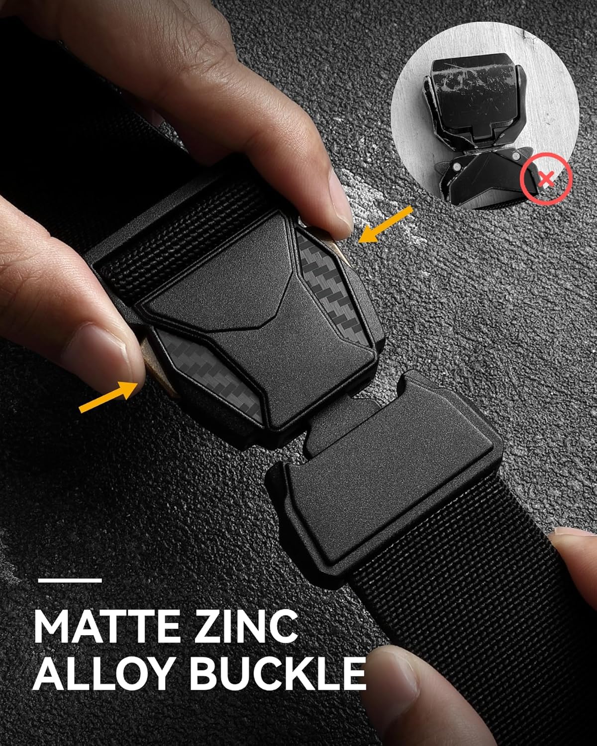 Tactical Belt Men - 1.5" Nylon Stretch Military Mens Belt - Quick Release for Work Heavy Duty