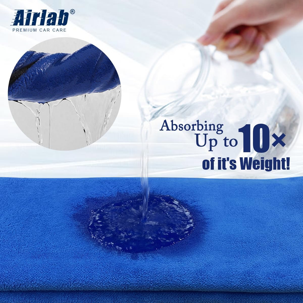 Microfiber Car Drying Towels 800GSM Thick Plush Cleaning Cloths Auto Detailing Quick Dry Wash Cloth for Interior & Exterior Lint Free, Streak Free, 40 x 40 cm, 4 Pack