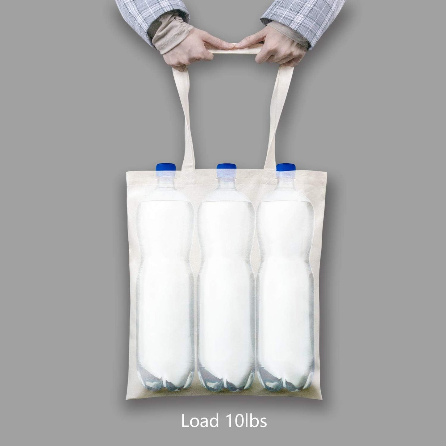 5 | 12 | 24 Pack Economical 16"x15" Cotton Tote Bag, Reusable Grocery Shopping Bags, DIY Your Creative Designs