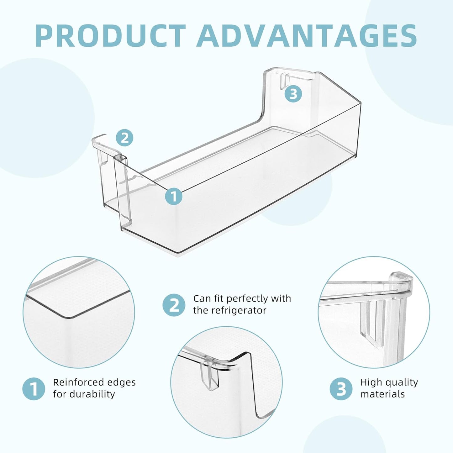 Upgraded W10900538 W11239961 Refrigerator Door Shelf Bin (RIGHT), Replaces Whirl.pool Refrigerator Door Shelf AP6333410 4591452 PS12578777, Compatible With WRS311SDH, WRS325SDH-BY