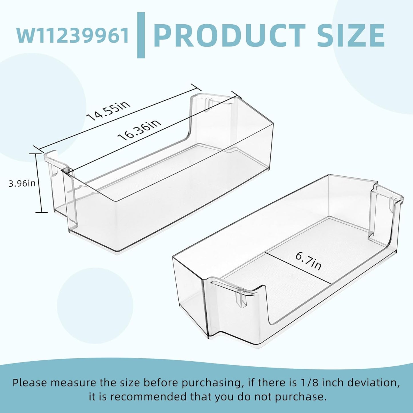 Upgraded W10900538 W11239961 Refrigerator Door Shelf Bin (RIGHT), Replaces Whirl.pool Refrigerator Door Shelf AP6333410 4591452 PS12578777, Compatible With WRS311SDH, WRS325SDH-BY
