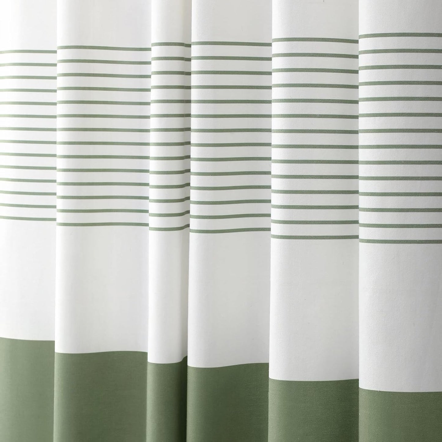 Sage Green Shower Curtain Cotton Boho Striped Shower Curtains for Bathroom with Tassel 72 X 72