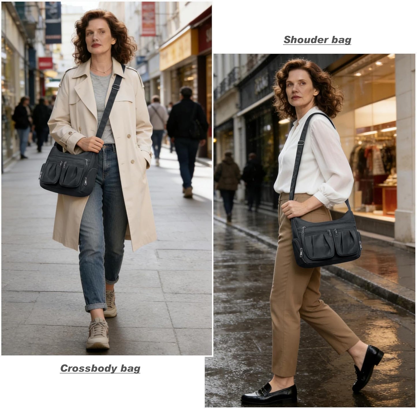 Crossbody Purses for Women Shoulder Handbags Lightweight Waterproof Nylon Travel Bag Ladies Pocketbooks