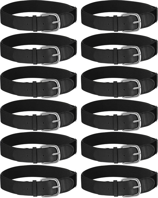 12 Pcs Baseball Belts Softball Belts Bulk for Adult and Youth Adjustable
