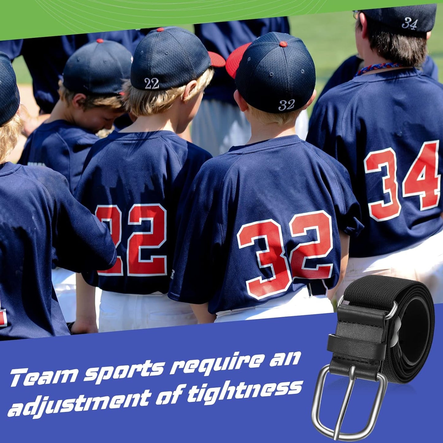 12 Pcs Baseball Belts Softball Belts Bulk for Adult and Youth Adjustable