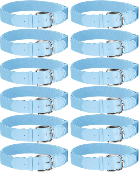 12 Pcs Baseball Belts Softball Belts Bulk for Adult and Youth Adjustable