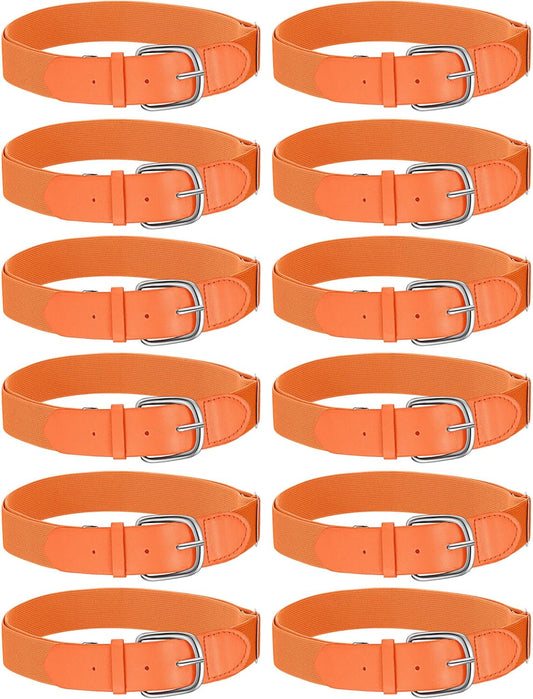 12 Pcs Baseball Belts Softball Belts Bulk for Adult and Youth Adjustable