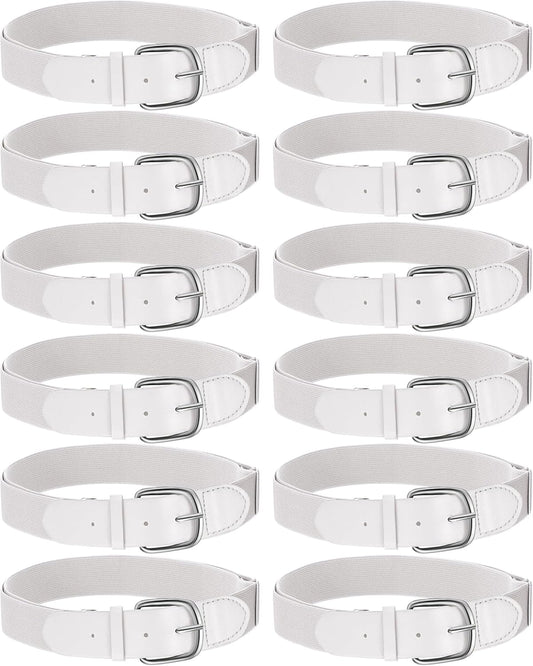 12 Pcs Baseball Belts Softball Belts Bulk for Adult and Youth Adjustable