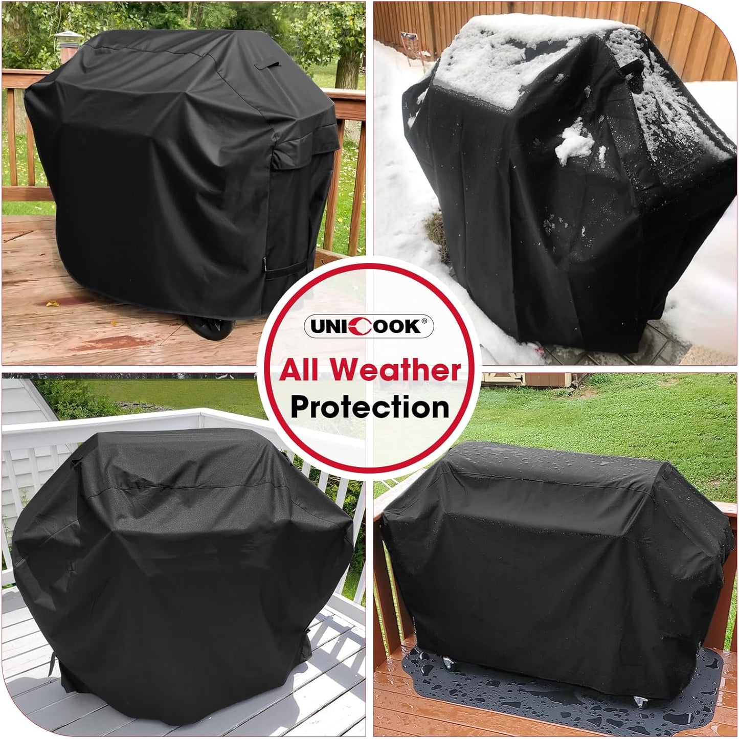 Grill Cover 55 Inch for Outdoor Grill, Heavy Duty, Waterproof, Fade Resistant, BBQ Cover with Handles/Straps/Air Vents, Compatible with Weber Charbroil Nexgrill Gas BBQs etc