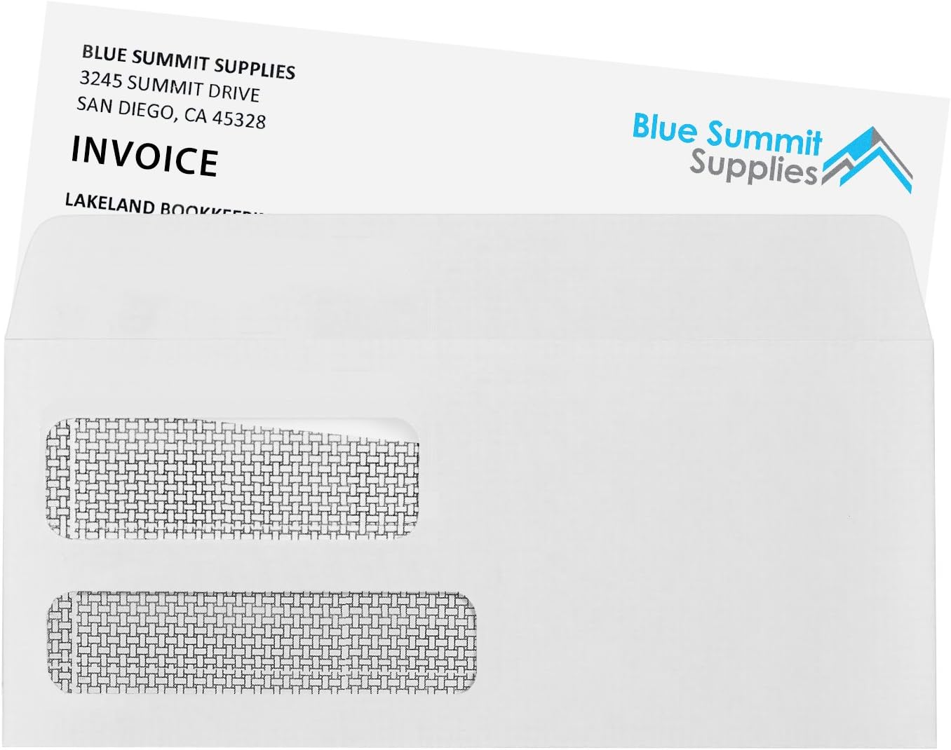 500 No. 9 Flip and Seal Double Window Security Envelopes - Designed for Quickbooks Invoices and Business Statements with Self Seal Flip Press and Seal Flap -Number 9 Size 3 7/8 Inch X 8 7/8 Inch