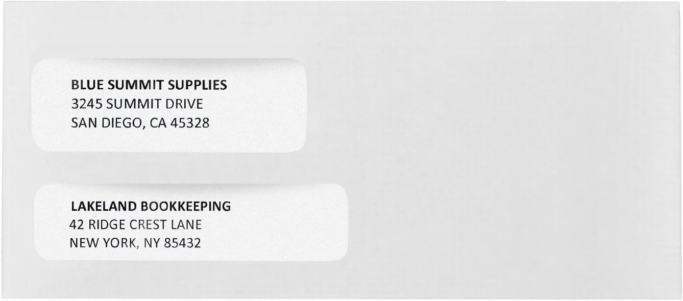 500 No. 9 Flip and Seal Double Window Security Envelopes - Designed for Quickbooks Invoices and Business Statements with Self Seal Flip Press and Seal Flap -Number 9 Size 3 7/8 Inch X 8 7/8 Inch