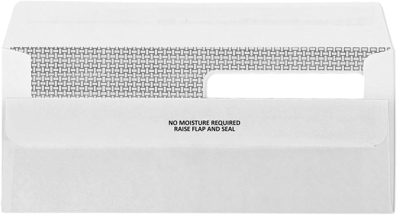 500 No. 9 Flip and Seal Double Window Security Envelopes - Designed for Quickbooks Invoices and Business Statements with Self Seal Flip Press and Seal Flap -Number 9 Size 3 7/8 Inch X 8 7/8 Inch