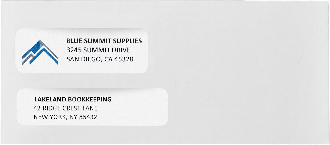500 No. 9 Flip and Seal Double Window Security Envelopes - Designed for Quickbooks Invoices and Business Statements with Self Seal Flip Press and Seal Flap -Number 9 Size 3 7/8 Inch X 8 7/8 Inch