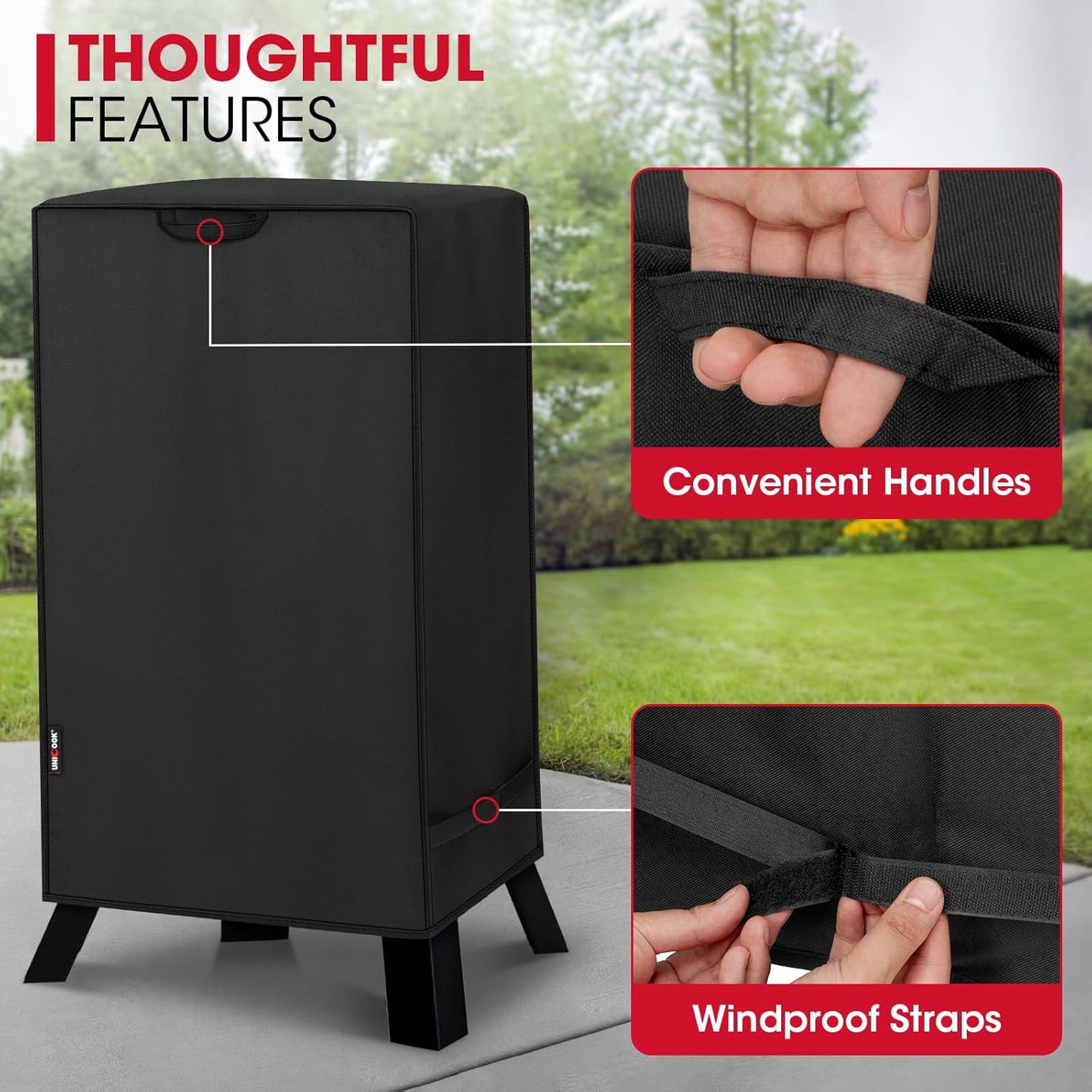 30 Inch Electric Smoker Cover for Masterbuilt, Heavy Duty Waterproof Vertical Smoker BBQ Grill Cover, All Weather Resistant, 18" W x 17" D x 33" H