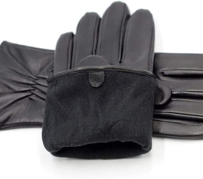 Luxury Italian Soft Leather Gloves for Women - Genuine SheepSkin Leather Women’s Cold Weather Gloves Cashmere Lined