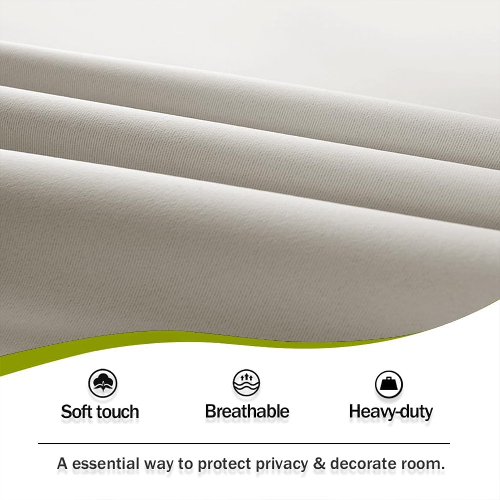 Cream Insulated Door Curtain Spefrowx, Rod Pocket French Curtain Window Treatment for Sliding Door with Adjustable Tieback Elegant Home Decoration, 25 x 72 inches, 1 Panel
