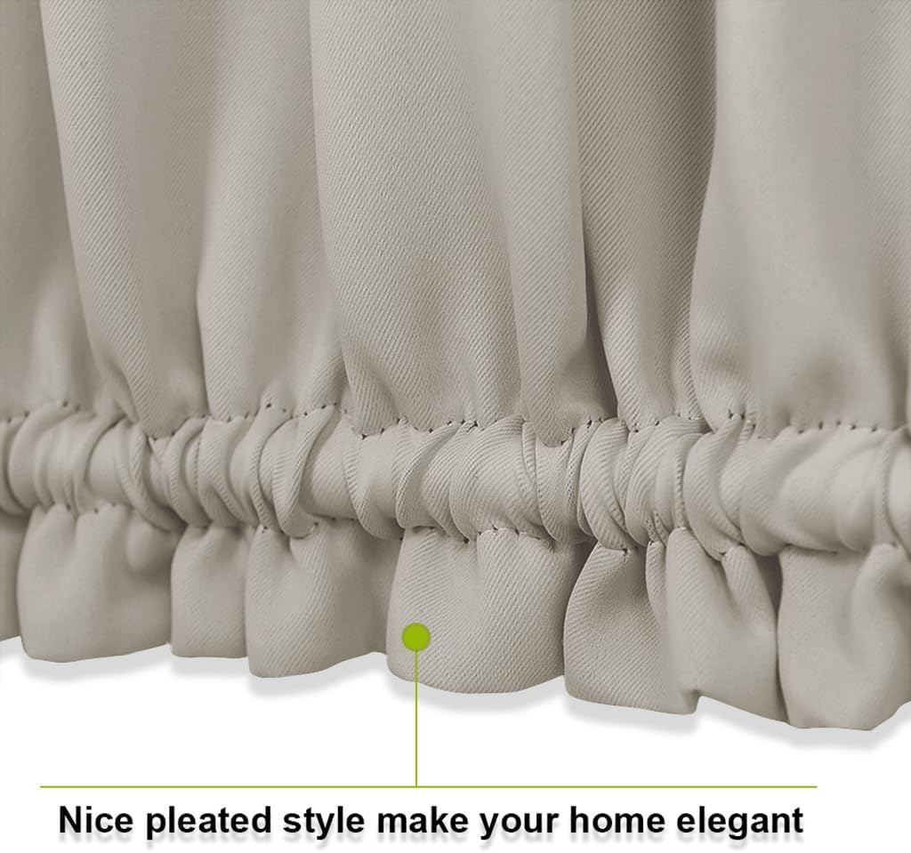 Cream Insulated Door Curtain Spefrowx, Rod Pocket French Curtain Window Treatment for Sliding Door with Adjustable Tieback Elegant Home Decoration, 25 x 72 inches, 1 Panel