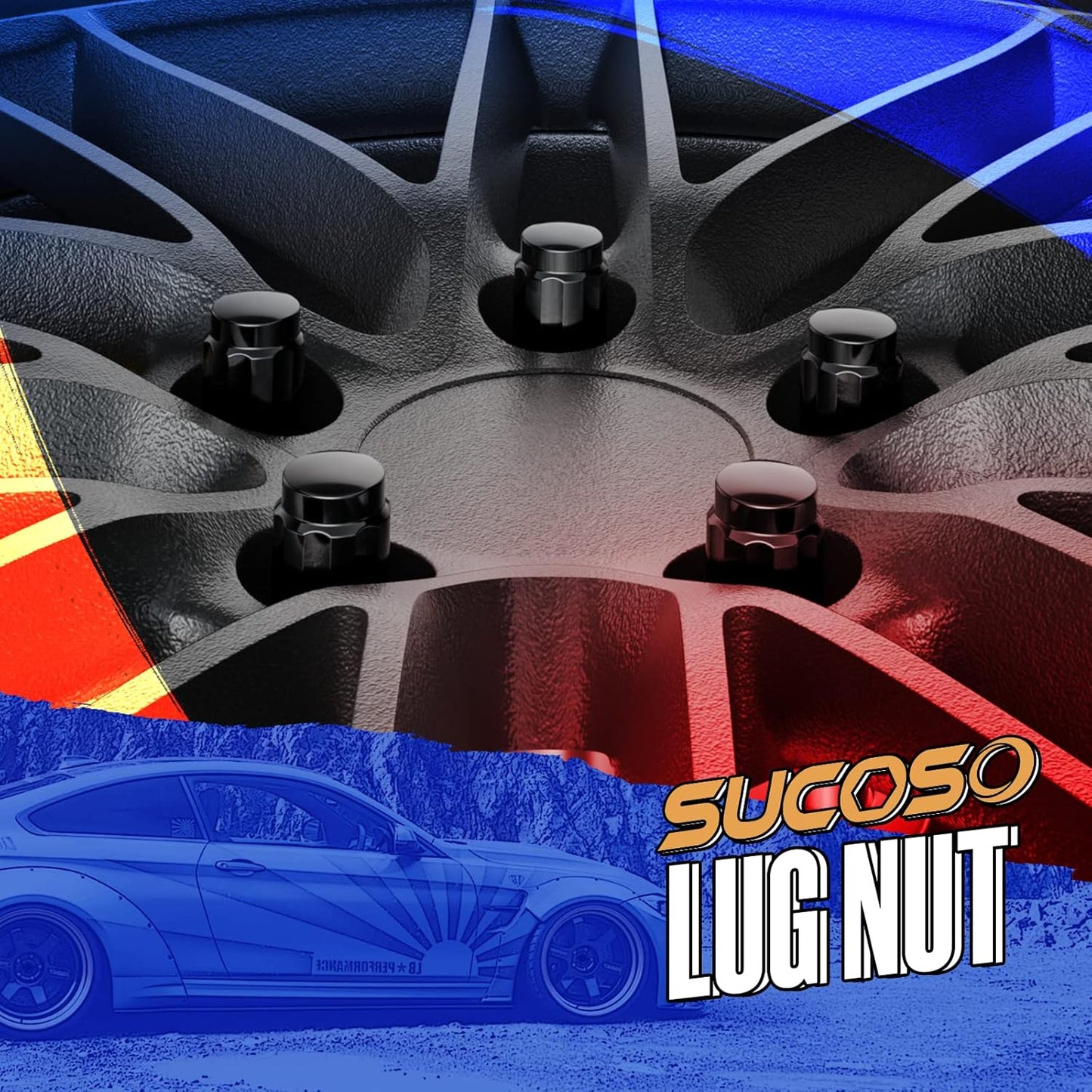M12x1.5 Lug Nuts, 16pcs 6 Spline LugNut with Socket for Polaris RZR, ATV 12x1.5 Black Wheel LugNuts for Ranger XP 900/1000 Can Am X3 Honda Pioneer 1000 General RZR Turbo/Turbo S on UTV's Wheels